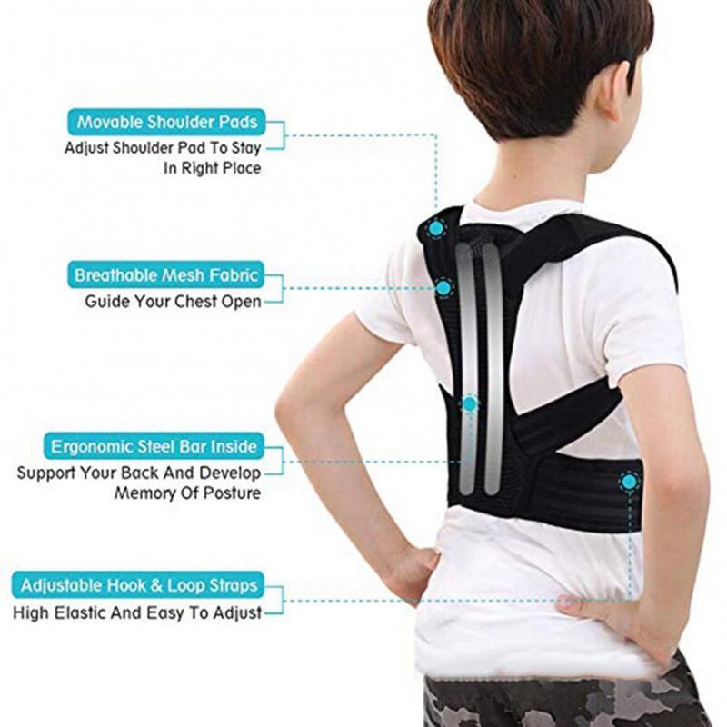 Corretor de postura das costas, homens, mulheres, suporte de ombro, lombar, cinta de correção, 50%