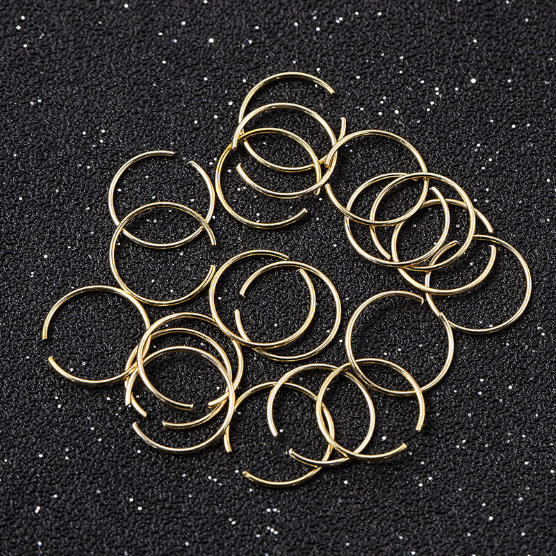 40 pcs Fashion Body Jewelry 9*0.6mm Colorful Stainless Steel Fake Nose Hoop Nose Ring Stud Punk Style Body Piercing Jewelry