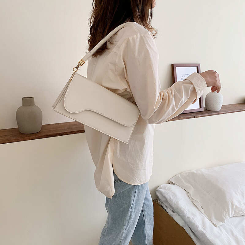 Proste Style małe torebki ze skóry PU dla kobiet 2021 eleganckie torebki bagietki torebki na ramię damskie torebki damskie podróżne