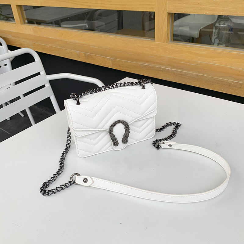 Tide joker – petit sac en cuir pour femme, accessoire incliné avec chaîne, texture ling qiu dong, pour le vin, nouvelle collection 2021