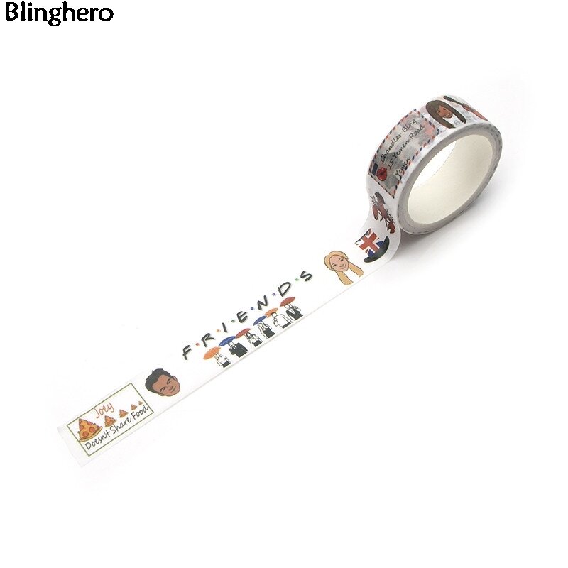 Blinghero Friends 15mm X 5m cinta decorativa Washi cinta adhesiva divertida Diy cinta adhesiva cintas de impresión Scrapbooking pegatina BH0003