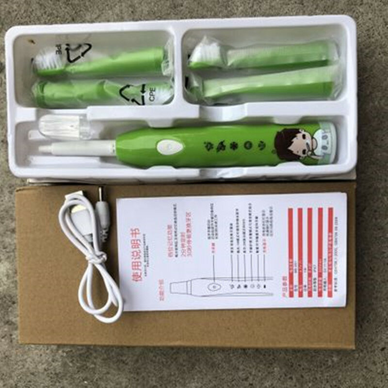 Brosse à dents électrique pour enfants, 5 Modes, chargeur USB sonique, motifs de dessin animé, cadeau étanche, brosse à dents intelligente