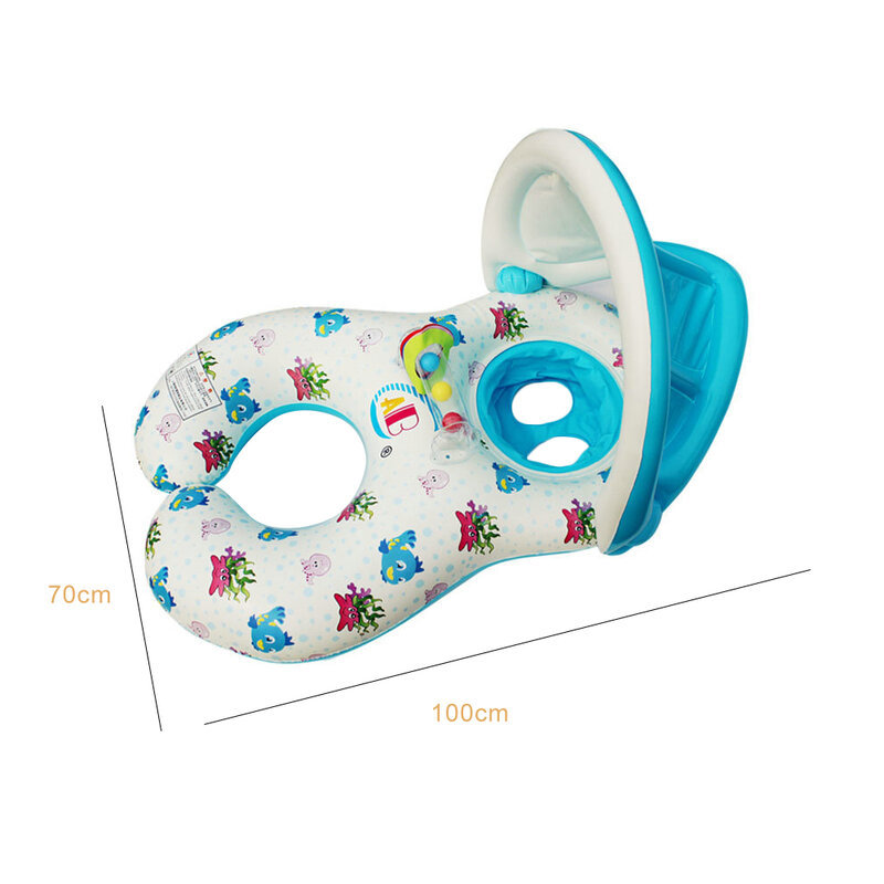 Anillo inflable para madre e hijo, flotador circular para bebé, accesorios de piscina doble, ruedas inflables, círculos de entrenador de nado
