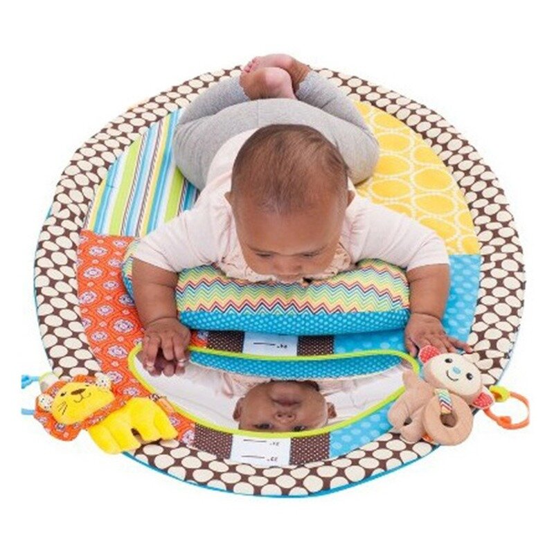 OLOEY-tapete de gimnasio para bebé, alfombra colorida e impermeable para niños, manta de altura para jugar, tapete de actividades de aprendizaje temprano, almohada de espejo, muñeca
