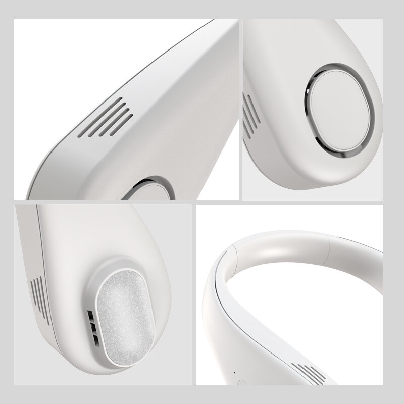 Ventilador de cuello portátil sin aspas, Mini Ventilador deportivo silencioso recargable por USB para el hogar y exteriores, 3000mAh