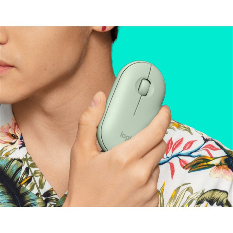 Ratón inalámbrico Bluetooth para Logitech M350 Pebbe, Mouse ultradelgado pequeño y silencioso para Juegos de oficina, Notebook, PC, 1000DPI