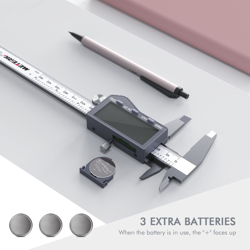 Meterk-micrómetro eléctrico Digital de acero inoxidable, 6 ", 150mm, instrumento de medición, precisión de 0,01mm