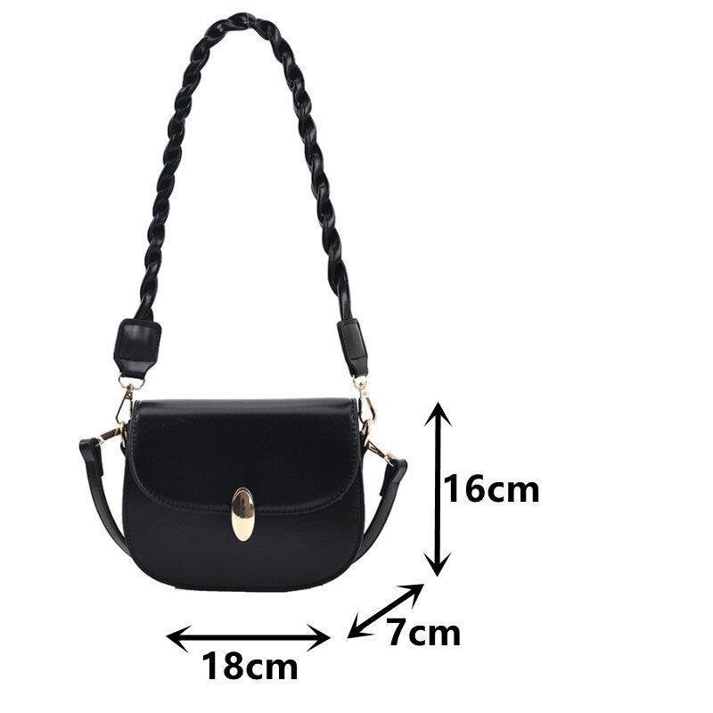 Borse a tracolla nere di moda per donna borsa a tracolla in pelle Pu di lusso borsa a tracolla piccola con patta borse da donna di Design Sac