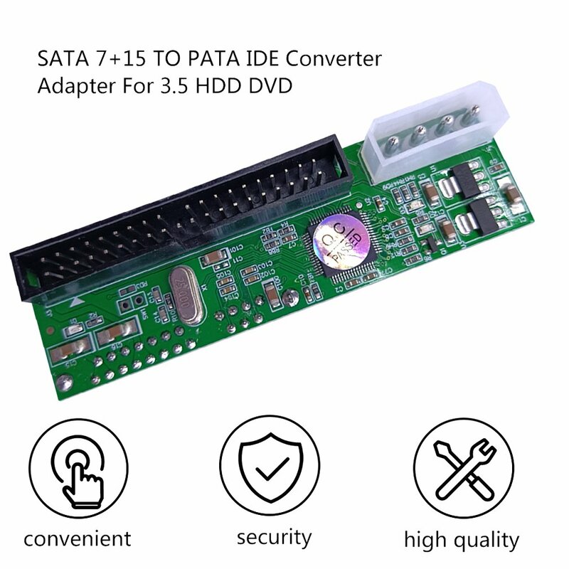 SATA إلى PATA IDE محول قابس مهايئ وتشغيل وحدة دعم 7 + 15 دبوس 3.5/2.5 SATA HDD DVD محول