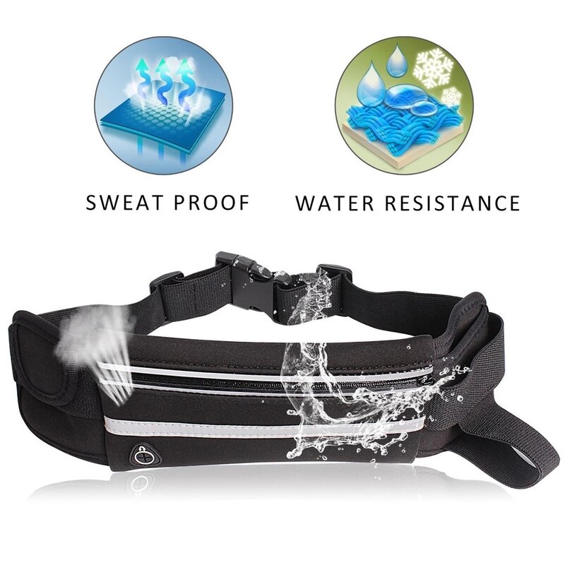 Sports Bag Running Waist Bag Pocket Bag Outdoor Jogging Cycling Running Bag Waterproof Adjustable Anti-theft Pack Sport Belt Bag