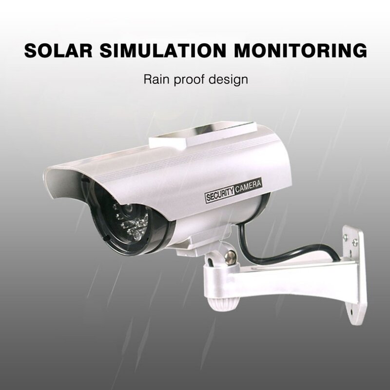 تعمل بالطاقة الشمسية مقاوم للماء كاميرا وهمية الدمية CCTV الأمن مراقبة وامض ضوء ليد أحمر فيديو مكافحة سرقة كاميرا YZ-3302