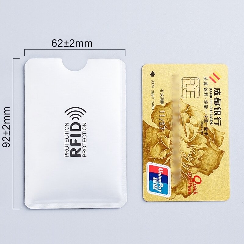 Lector de bloqueo Anti RFID para tarjetas de crédito, Protector de Metal de aluminio inteligente, antirrobo, 10 unidades
