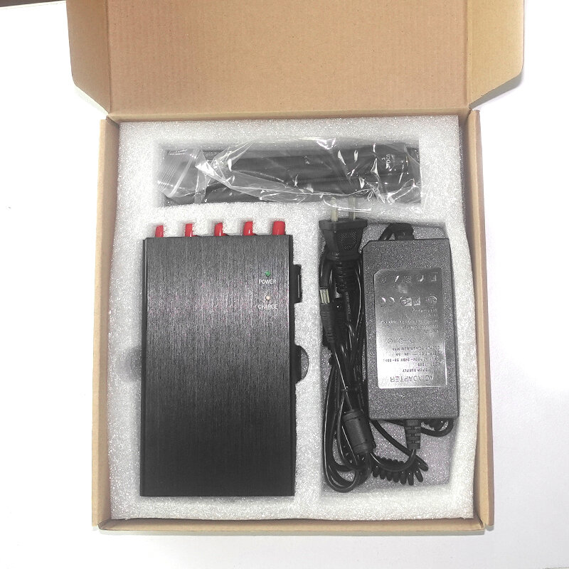 Portable GPS Cell Phone Signal Jam-mer with 10 Antenna for GSM / 3G / 4G /WiFi