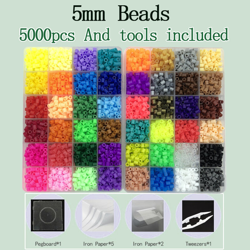 2.6mm/5mm Hama Beads Iron Beads and template tool perler Fuse Bead Jigsaw Puzzle DIY Toy Kids Creative Handmade Craft Toy Gift