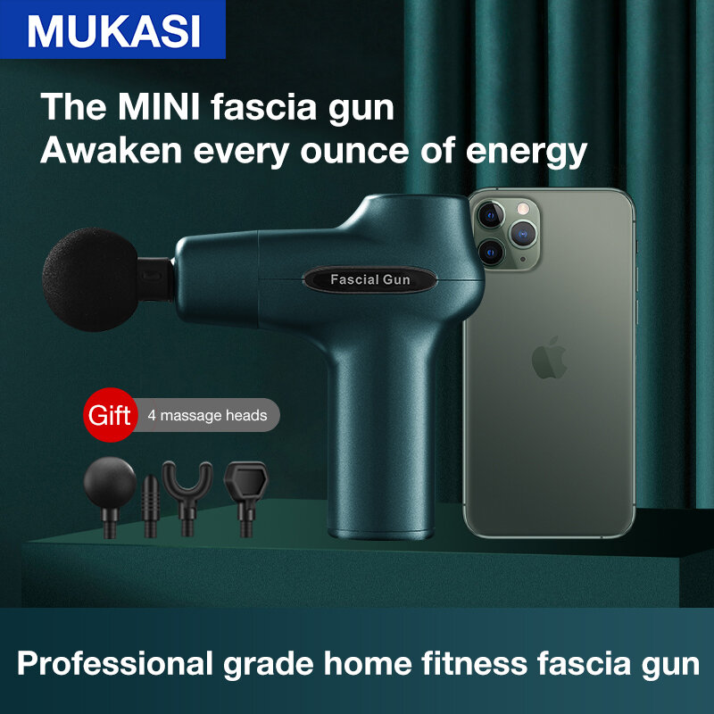 Массажный пистолет MUKASI для глубоких тканей, массажер для мышц, тела, плеч, спины, шеи, упражнений, релаксация, похудение, формирование, облегч...