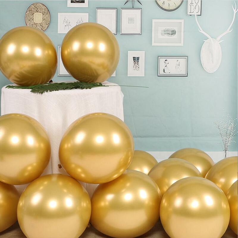 Balão de látex colorido 12 tamanhos 2.8g, balão de metal grosso, para decoração de festas de aniversário e casamento