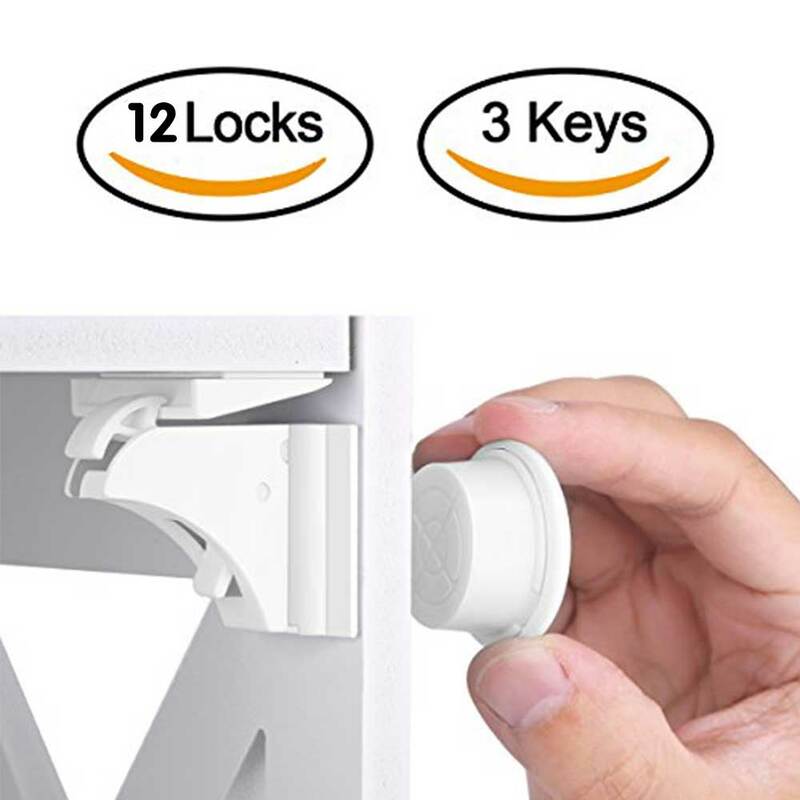 12 + 3 Pcs Bayi Kunci Pengaman Perlindungan Anak Magnetic Lock Laci Terkunci Limiter Kunci Kabinet Pintu Bayi Keamanan kunci