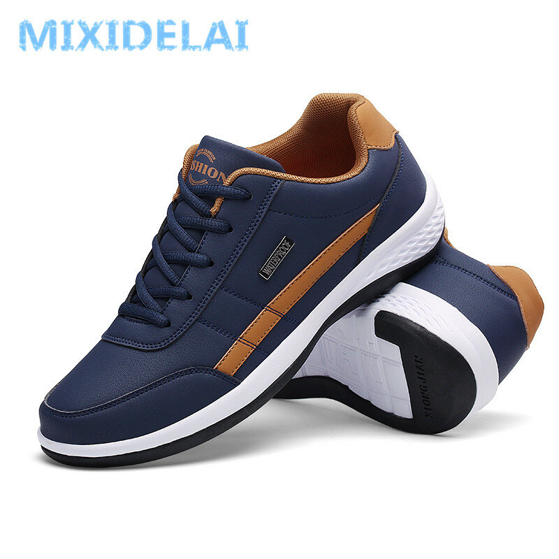 Fashion Men Sneakers For Men Casual Shoes Breathable Lace Up Mens Casual Shoes Spring Leather Shoes Men Chaussure Homme XX9816Sa