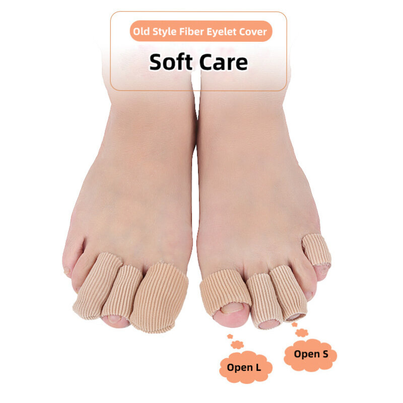 1Piece 10cm Opening Fabric Toe Protector Cover Anti Calluses Corns Finger Tube Silicone Gel Foot Care Pedicure Straightener
