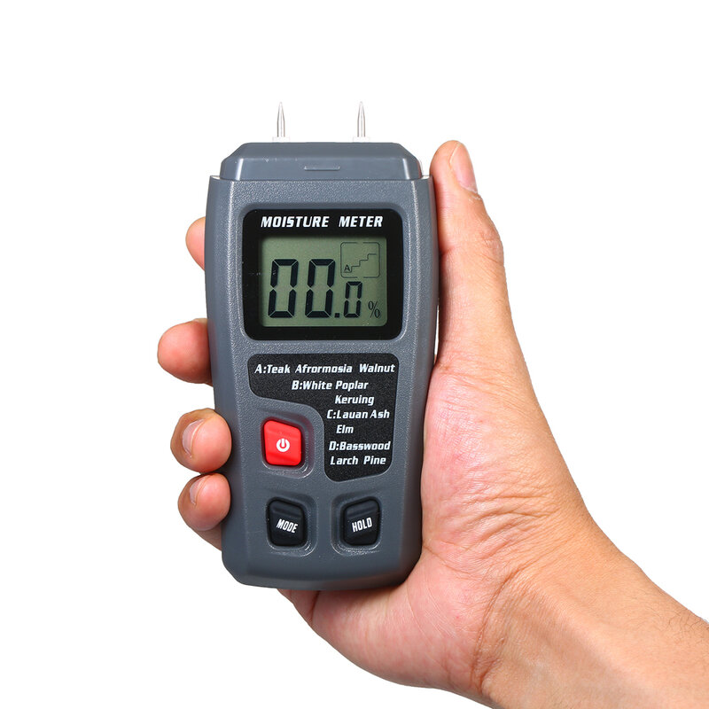 EMT01 디지털 목재 수분 측정기 습도계 습도 시험기 종이 합판 목재 재료 LCD 백라이트