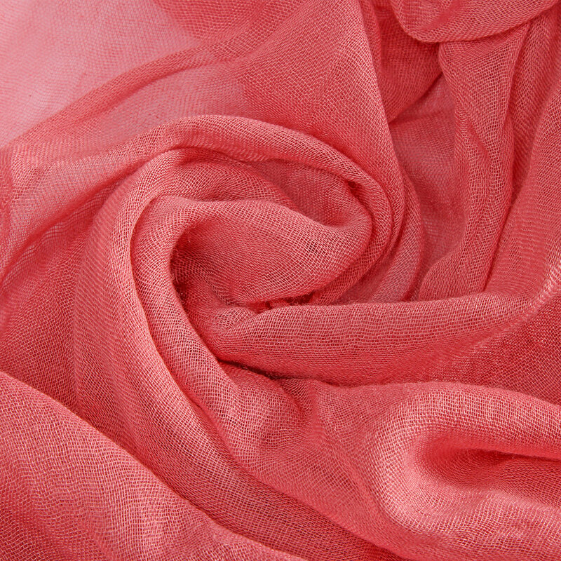 Bufanda de algodón de Color liso para mujer, pañuelo de lino suave, chales y envolturas de Color caramelo, Fular para la cabeza, estolas Hijab