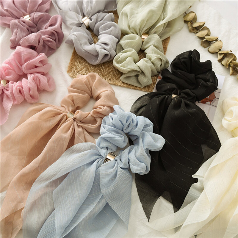 Cho Nữ Scrunchies Polka Vải Vải Thun Cột Tóc Nơ Tóc Dây Bé Gái Dây Buộc Tóc Hàn Quốc Phụ Kiện Tóc Mũ Đợi Đầu Đa Năng 2021