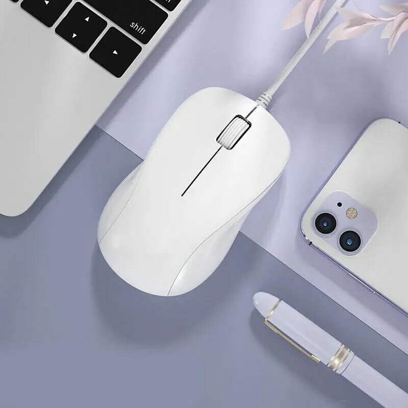 유선 마우스 조용한 음소거 귀여운 데스크탑 컴퓨터 USB 외부 노트북 사무실 홈 컴팩트 마우스