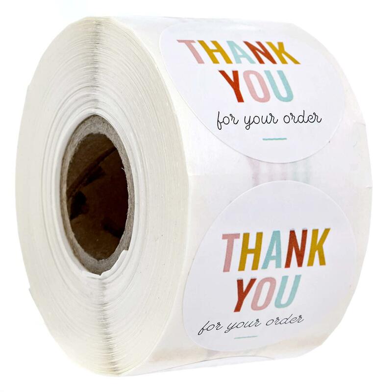 Adesivos "obrigado por seu pedido", adesivos para envelope selo etiquetas adesivo loja negócios pacote decoração etiqueta artigos de papelaria