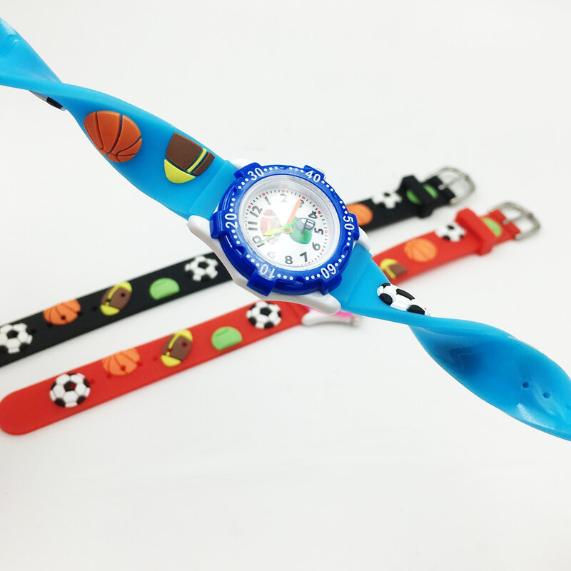 Модные детские часы, подарок для мальчиков и девочек, аналоговые кварцевые часы для студентов, 3D шарики, Мультяшные Зеленые Силиконовые часы