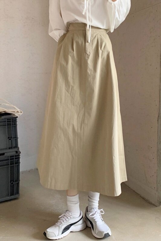 High Waist Slim Skirt Women's Spring Autumn 2021 New Tooling A-shaped Medium Length Skirt Casual Vertical Skirt