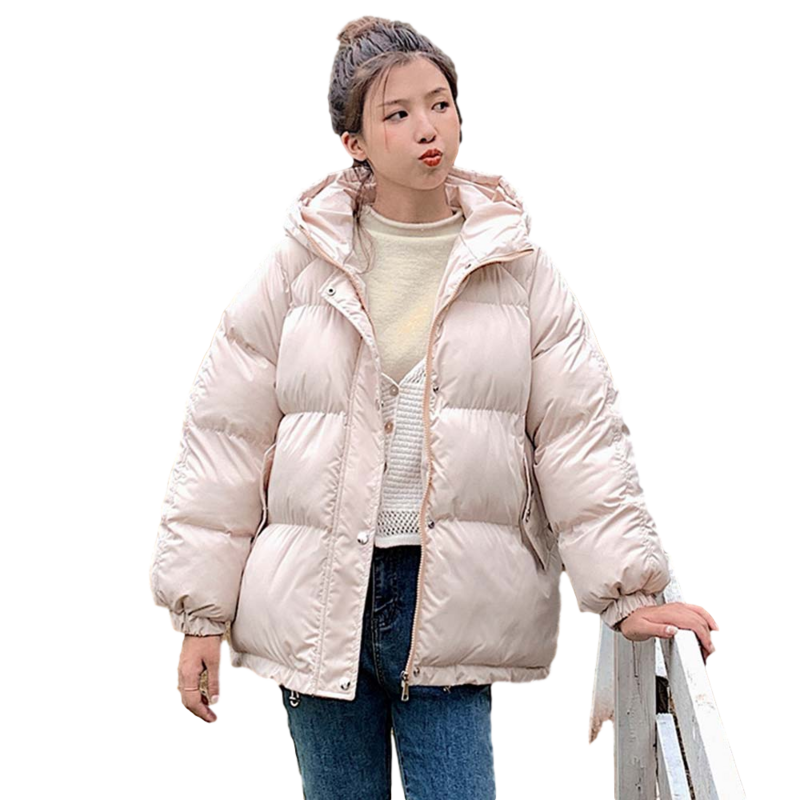 2021 z kapturem damskie zimowe ocieplane kurtki płaszcz Plus rozmiar 2XL krótkie zagęścić ciepła ocieplana bawełniana kurtka zimowa odzież damska