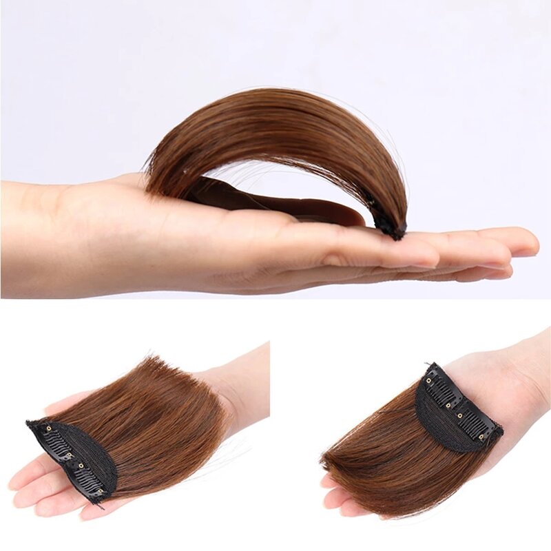 MSTN-peluca sintética de dos Clips para mujer, peluca con flequillo, Clip en el pelo, Invisible, Natural, negro, marrón, estilo extendido