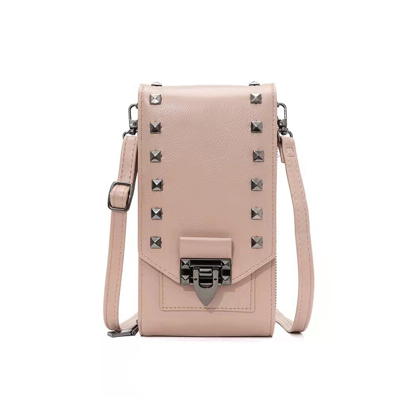 تصميم جديد صغير بو حقيبة الهاتف المحمول مسمار تصميم المرأة الكتف عبر الجسم حقيبة شعبية سيدة صغيرة حقيبة يد متعددة الوظائف المحفظة