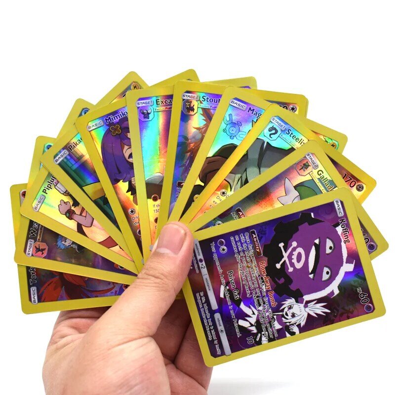 Juego de cartas de Pokemon GX TEAM Energy TCG para niños, juguete de mesa en inglés brillante, no se repite, 50 piezas