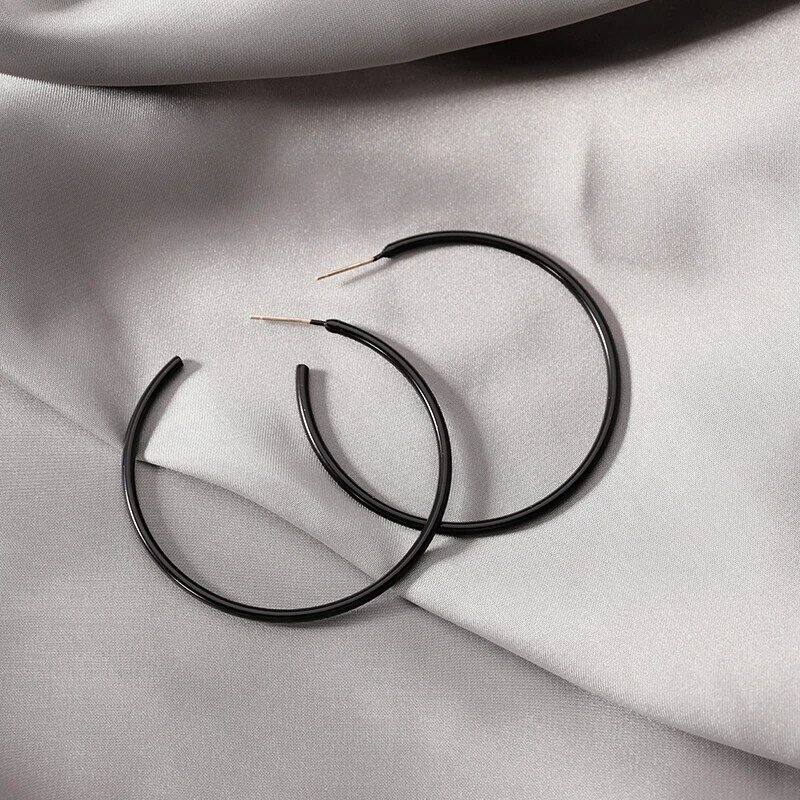 925เงินสเตอร์ลิงเข็มรอบแหวนต่างหูหญิง Nian ใหม่สไตล์ Minimalist วงกลมต่างหู Graceful ออนไลน์