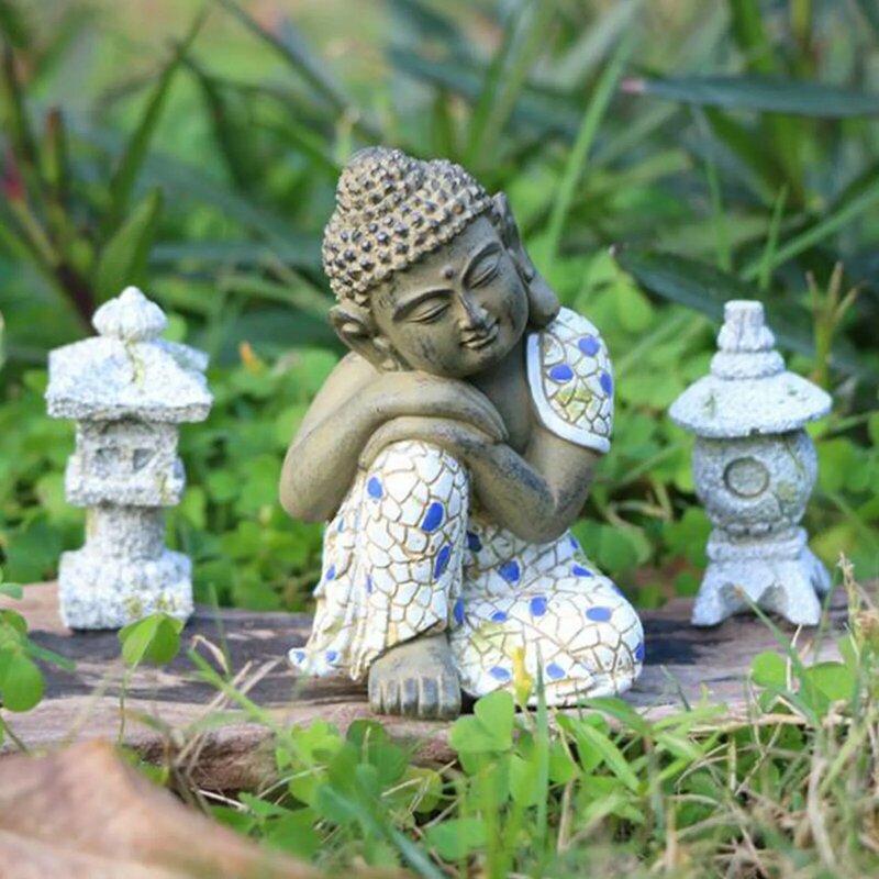 Statue de bouddha dormant, décoration de jardin, décoration de jardin