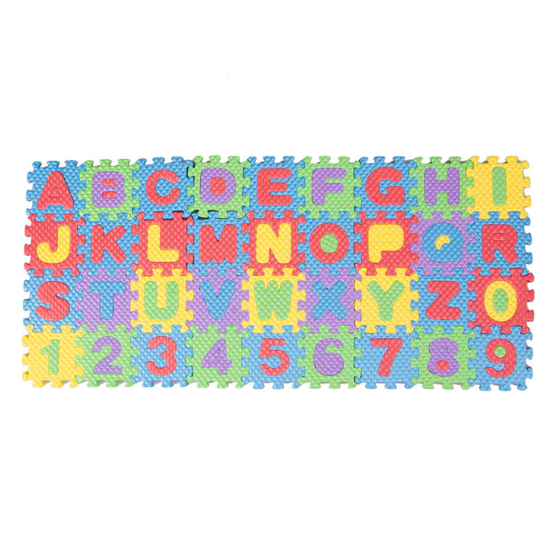 赤ちゃんの床のパズル,36ピース,DIYパズル,フォームマット,アルファベット,数字,幼児向けゲームパズル