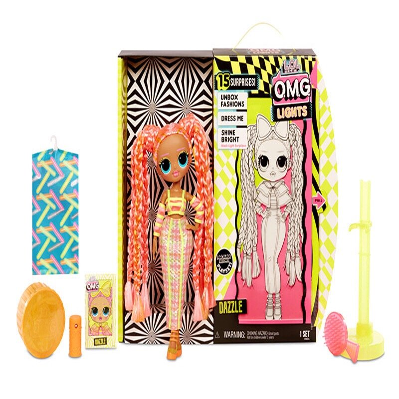 100% Оригинальная кукла-сюрприз lol big sister omg с неоновыми лампами и длинными волосами, набор кукол, Подарочная коробка, игрушка для девочки, рожд...