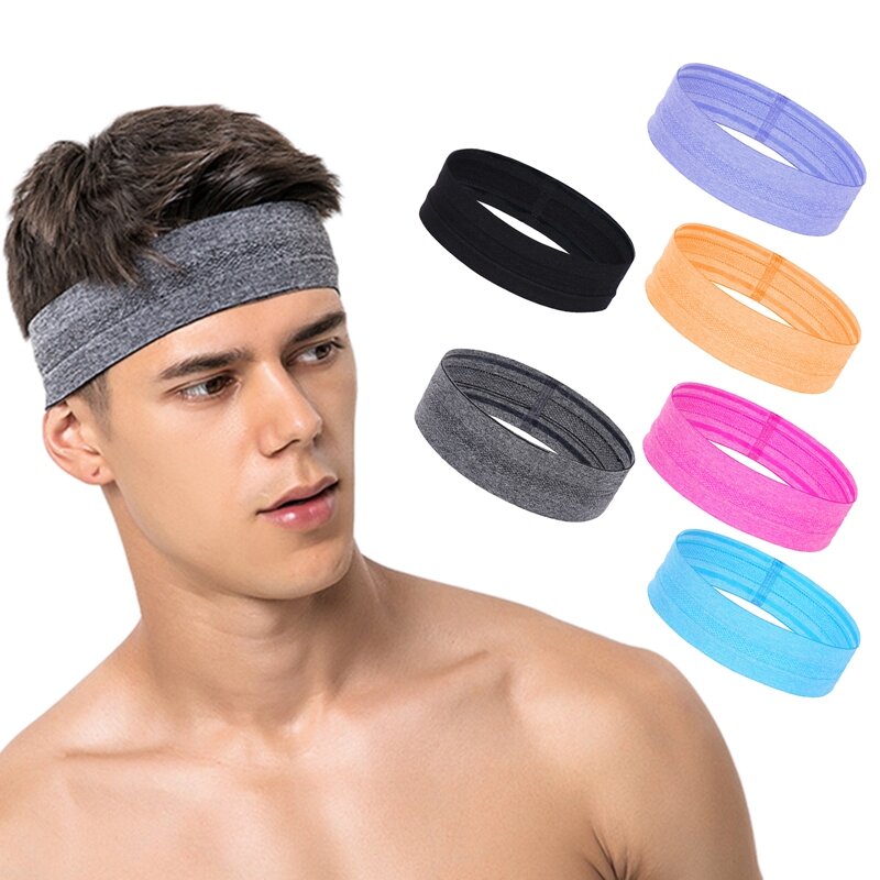 Banda de sudor transpirable para hombre y mujer, cinta para pelo elástica de nailon para Fitness, gimnasio, correr, deporte, baloncesto, 1 Uds.