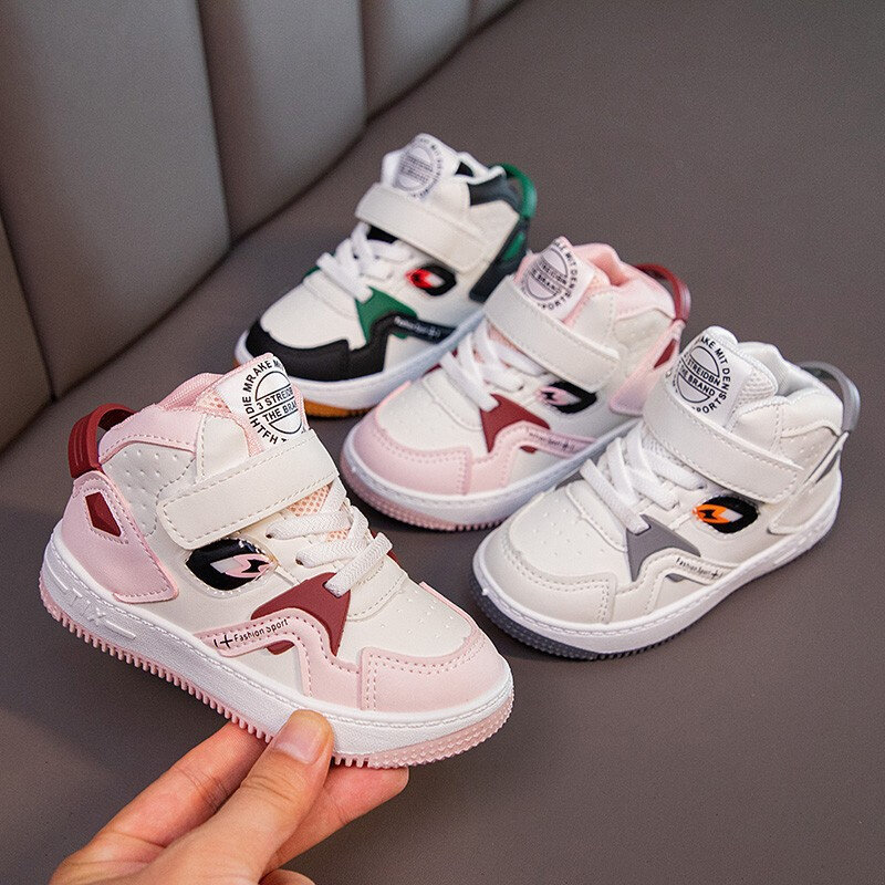 Sepatu Balita Anak Laki-laki Anak Perempuan Bayi Musim Gugur 2021 Sepatu Pejalan Kaki Kasual Bayi Sneakers Anak Nyaman Sol Lunak Hitam Putih untuk Anak