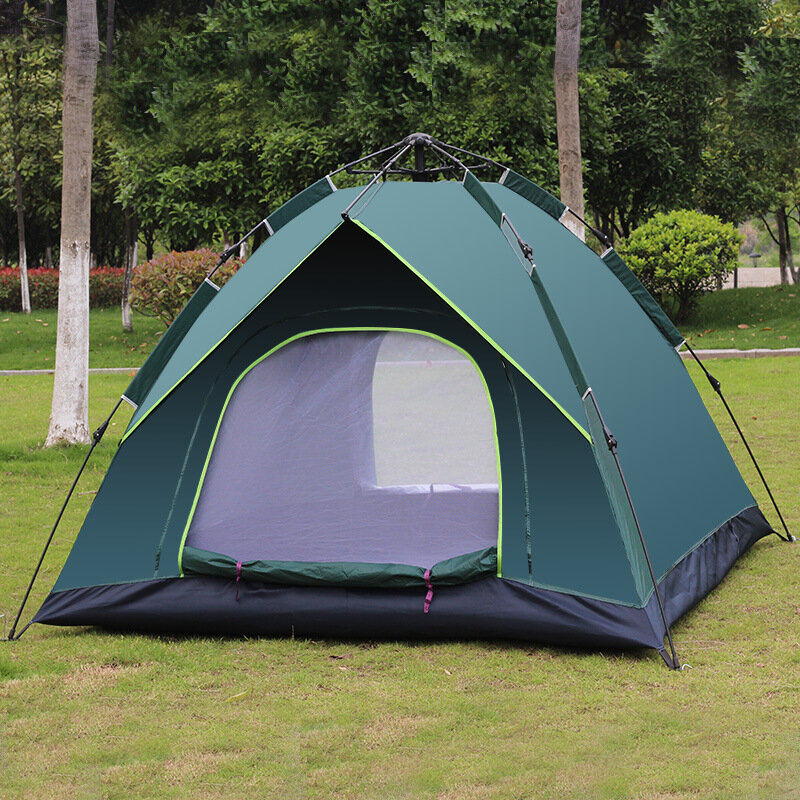 야외 텐트 2-3 인 자동 빠른 열기 더블 비치 캠핑, 간단한 빠른 열기 다인용 방수 캠핑 텐트 #3