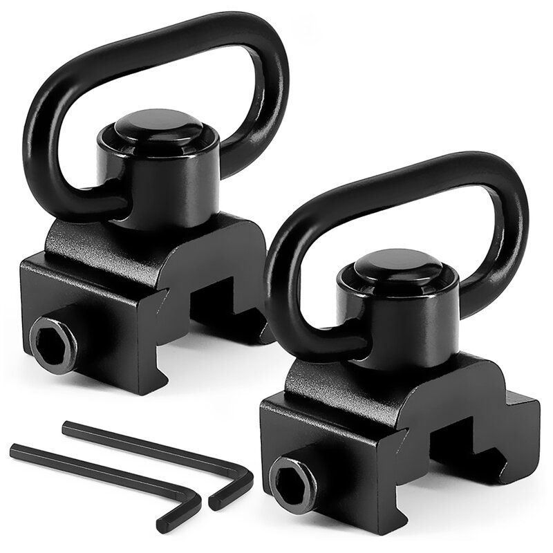 Qd Sling Swivel Mount Adapter Push Knop 20Mm Weaver Picatinny Rail Mount Base Quick Release Airsoft Hunting Rifle Sling ring