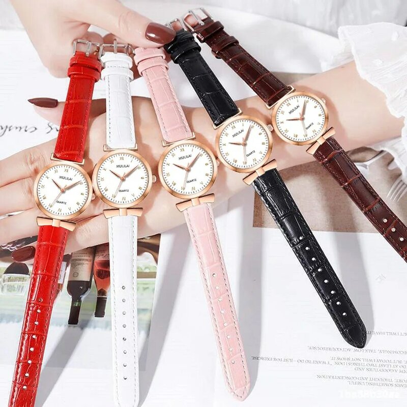 Relógio feminino moda clássico senhoras relógios de pulso de couro caso ouro rosa japão quartzo relógios de pulso para mulher relogio feminino