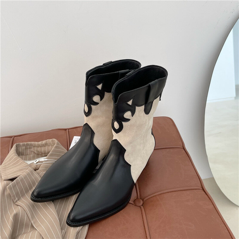 2021 New Luxury Chelsea Boots Women Black Boots Chunky Spring Winter Platform Shoes Top Quality Ladies Boots Chunky Heels Boot