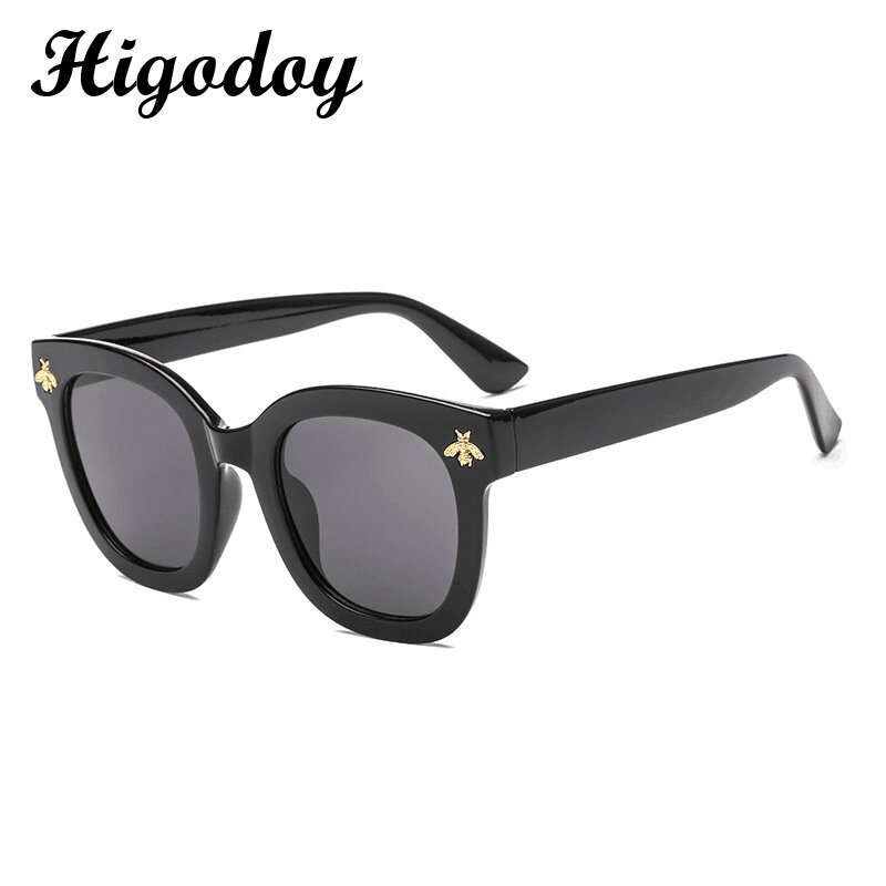 Винтажные Круглые Солнцезащитные очки Higodoy с маленькой Пчелкой для мужчин и женщин, модные привлекательные пластиковые солнцезащитные очк...