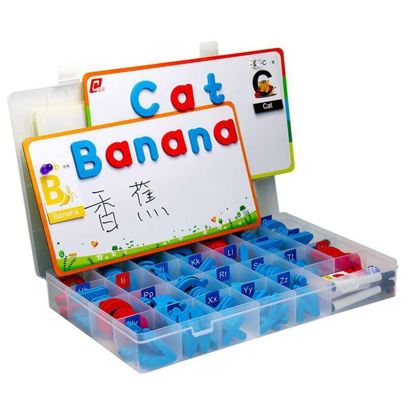 Crianças conjunto de aprendizagem brinquedo magnético letras geladeira ímãs coloridos alfabeto aprendizagem brinquedo tri fidget spinner tri-spinner fidget
