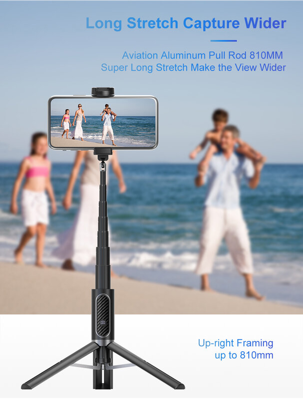 自撮り棒 ワイヤレス垂直撮影 Bluetooth Selfie スティック三脚ミニポータブル 15 キロ Playload スマートフォン Selfie アンドロイド iphone IOS