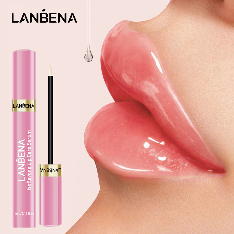 LANBENA – sérum pour lèvres pulpeuses, masque brillant, augmente l'élasticité des lèvres, réduit les ridules, répare les lèvres, hydrate longtemps, soin des lèvres
