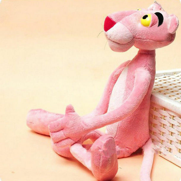 38cm bonito dos desenhos animados leopardo cor-de-rosa pantera brinquedos de pelúcia animal de pelúcia brinquedo do bebê presente da boneca do miúdo