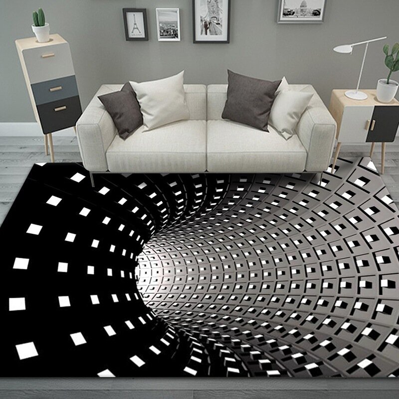 Alfombrilla Visual 3D con trampa de payaso para sala de estar, alfombra suave de poliéster para dormitorio de niños, alfombrilla de inodoro para puerta, cojín para mesa de centro